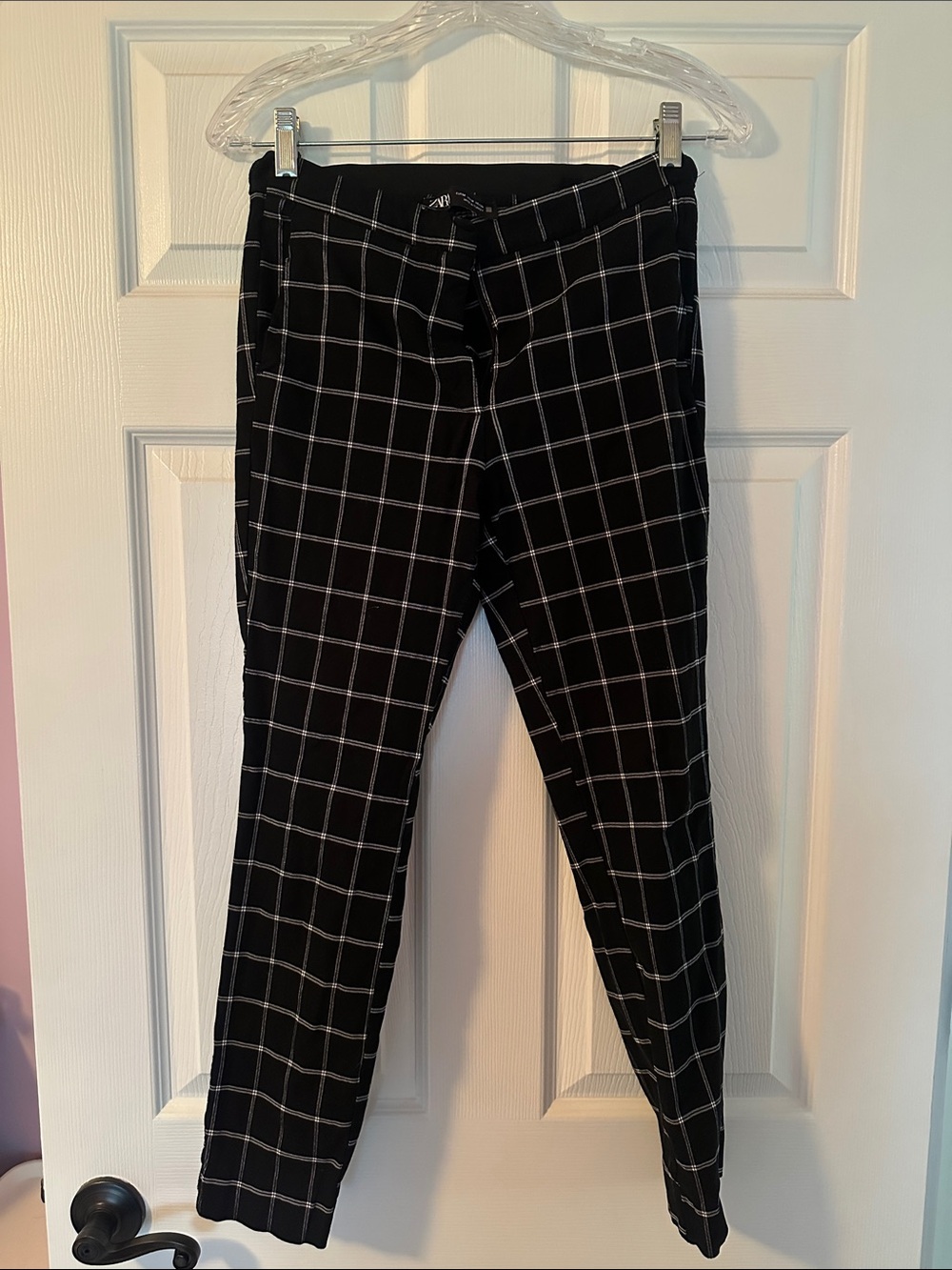 Zara Black Windowpane Women's Pants